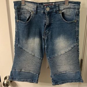 Chams Big Boys denim shorts with washboard detail size 14